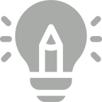 A gray light bulb with an arrow in the middle.